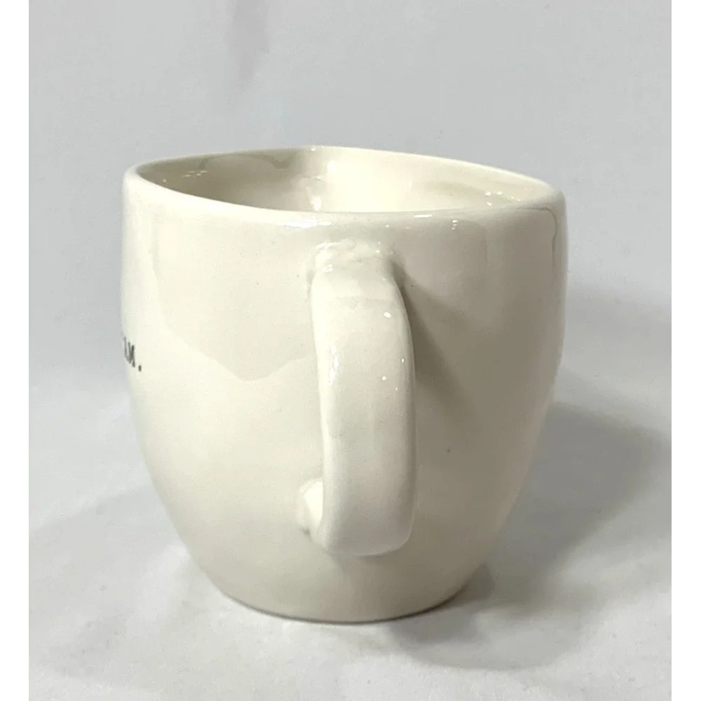 Rae Dunn Cream Pitcher Ceramic Ivory‎ Typewriter Font Artisan Magenta EUC